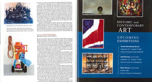 Spread of "Rewind: Jessica Stockholder" in Fall 2004 issue.