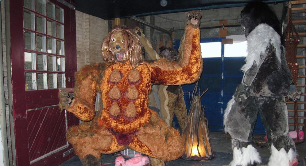 A view of Allyson Mitchell’s Toronto studio as she prepares sculptures for “Ladies Sasquatch,” her winter 2009 exhibition at the McMaster Museum of Art / photo Richard Rhodes