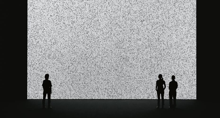 Ryoji Ikeda data.tron 2007 Installation view © Ryoji Ikeda Courtesy Yamaguchi Center for Arts and Media / photo Ryuichi Maruo