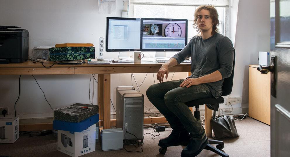 Paul Anton Smith in Christian Marclay’s studio in London, UK, July 2012 / photo James Merrell