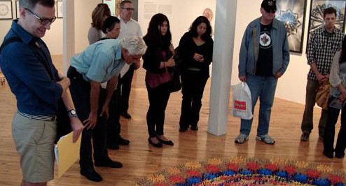 crowdsourcing Canadian Art Gallery Hop Toronto participants take a closer look at the 2011 exhibition “Spin Off: Contemporary Art Circling the Mandala,” at the Koffler Gallery Off-Site. Drawing on a circle of support can also be helpful when funding artist projects. Photo: Jacob Ireland.
