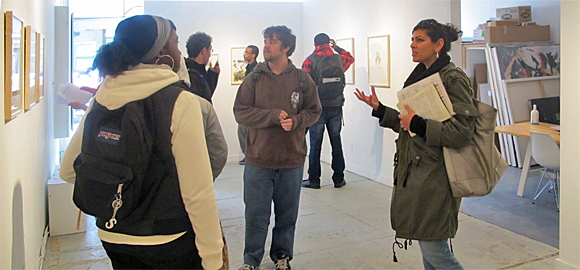 TDSB students visit a gallery on Toronto's Queen Street West, as part of the Canadian Art Foundation School Hop.