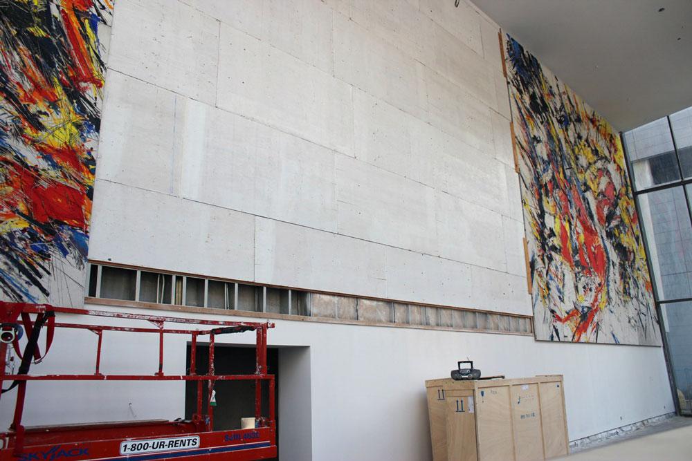 A view of Sandro Martini's work at Burano while in progress.