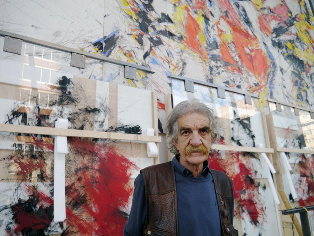 Sandro Martini during the installation in Toronto.
