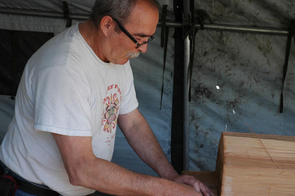 Greg Ottenbrite, a frequent collaborator of Tony Hunt's, works on <em>Hosaqami</em>.