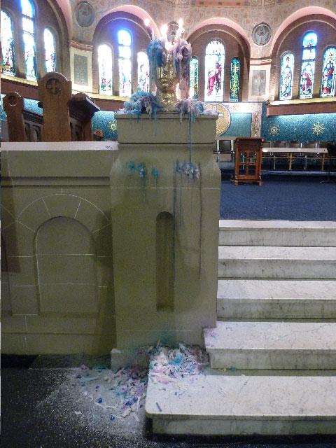 Catherine Heard's <em>Votive</em> installation at St. Anne's Church / photo Barbara Solowan