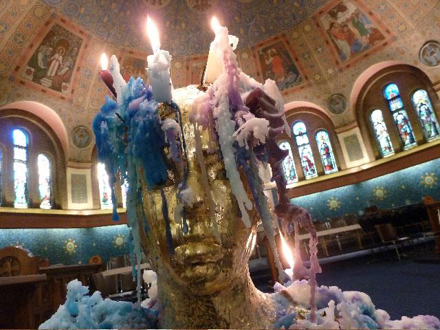 Catherine Heard's <em>Votive</em> installation at St. Anne's Church / photo Barbara Solowan