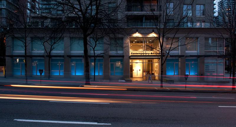Scott Massey's Aurorae in the windows of the Contemporary Art Gallery / photo courtesy of the artist and the CAG