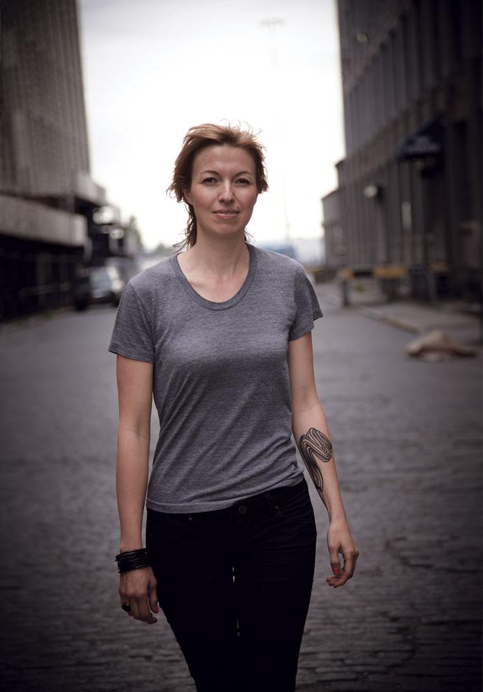 Julia Dault outside her studio in Sunset Park, Brooklyn, June 2012 / photo George Whiteside