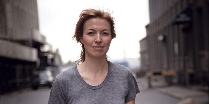 Julia Dault outside her studio in Sunset Park, Brooklyn, June 2012 / photo George Whiteside