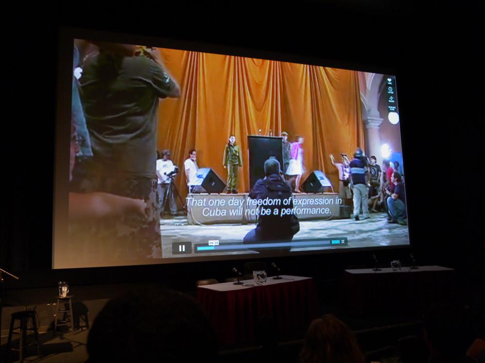 Tania Bruguera presents <em>Tatlin's Whisper #6 (Havana Version)</em> (2009) in the “States & Markets” session at Institutions By Artists, October 13, 2012