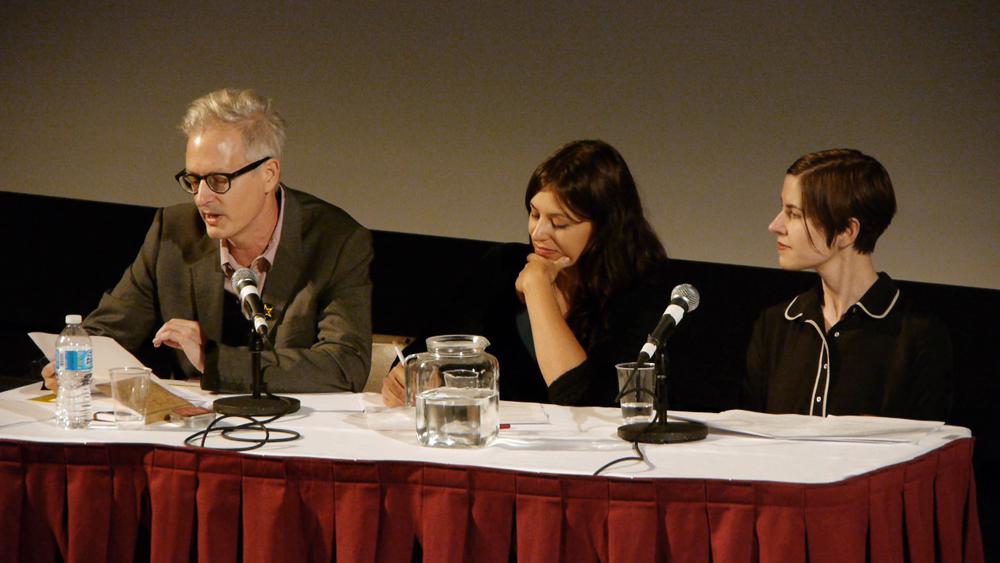 Jeff Derksen, Candice Hopkins and Julia Bryan-Wilson at Institutions By Artists keynote debate “Should artists professionalize?,” October 13, 2012  