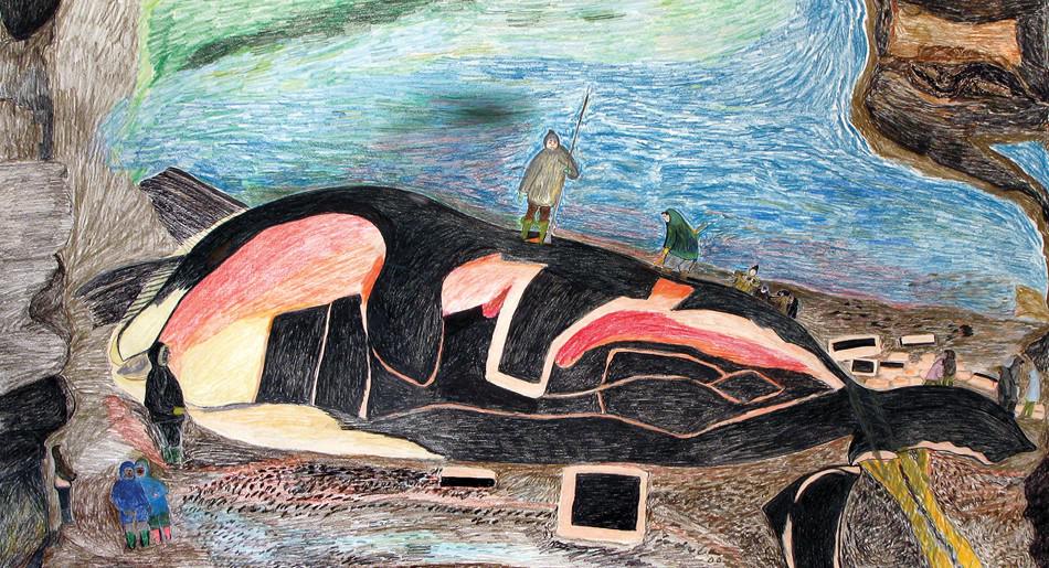 Ohotaq Mikkigak Composition (Dissecting a Whale) 2009 Courtesy of Feheley Fine Arts