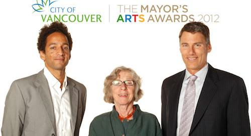 Samuel Roy-Bois, Margaret Pethick and Vancouver Mayor Gregor Robertson / photo Tim Matheson