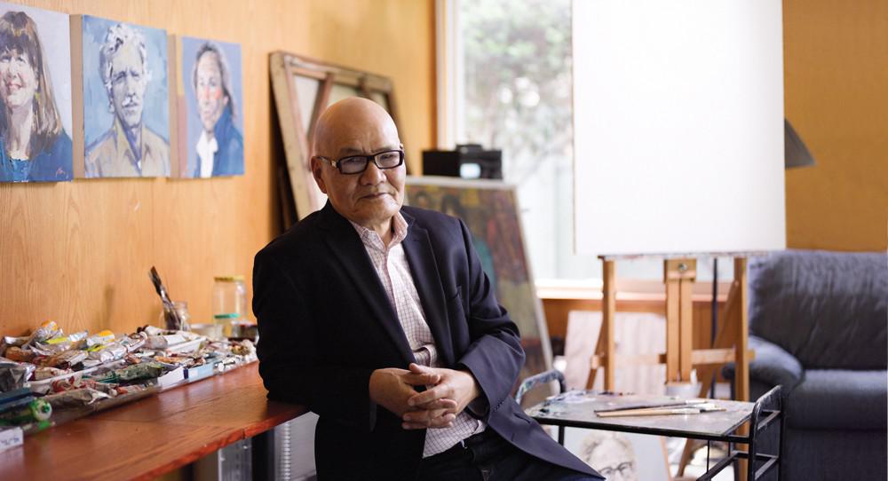 Zheng Shengtian in his Vancouver home’s studio, June 2012 / photo Hubert Kang