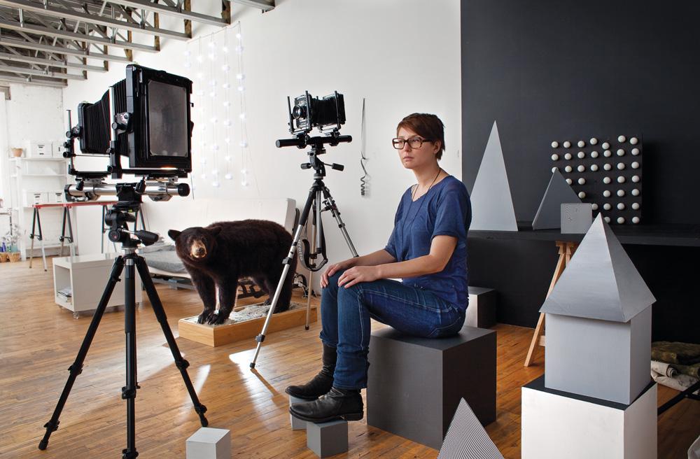 Jessica Eaton in her Montreal studio, September 2012 / photo Roger LeMoyne