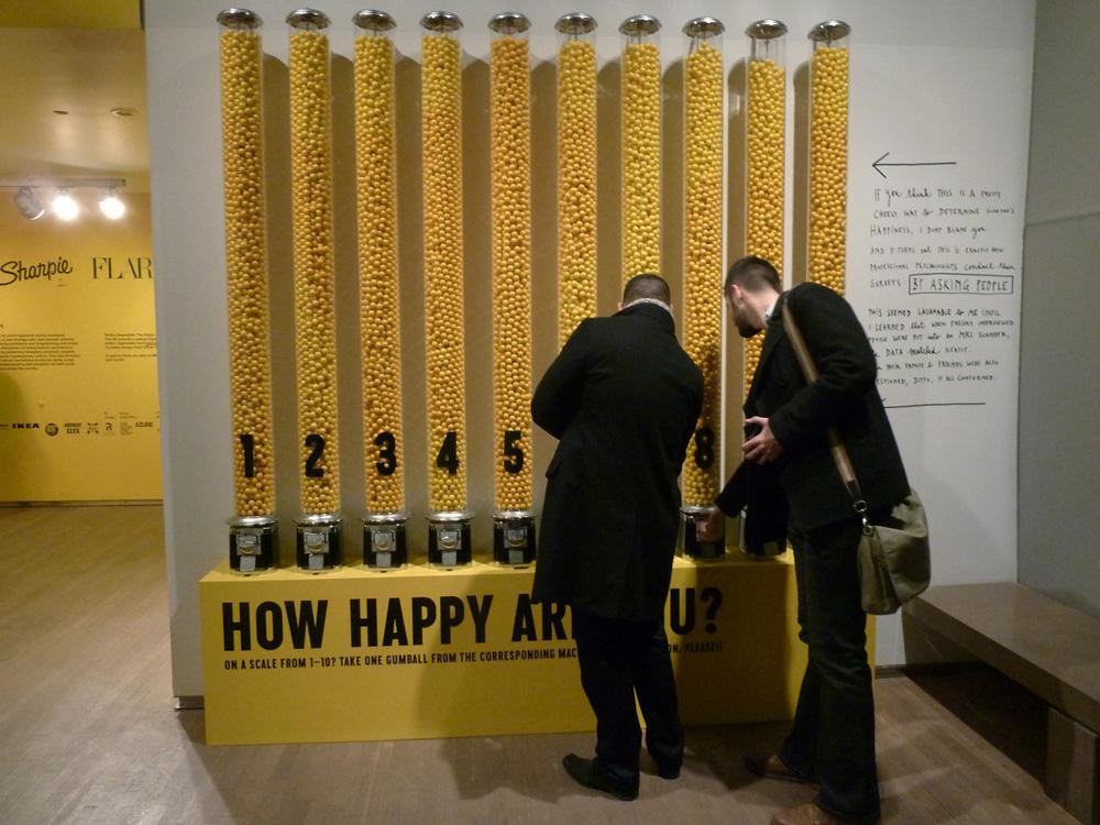 Stefan Sagmeister “The Happy Show” 2013 Installation view Courtesy Design Exchange / photo Barbara Solowan