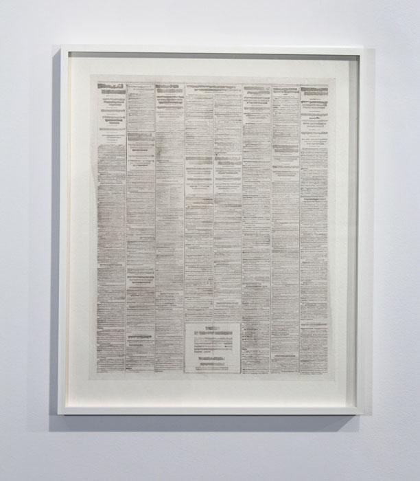 Neil Wedman Work from the series <em>Newspapers #1–12</em> 2011 Courtesy the artist, Charles H. Scott Gallery and Equinox Gallery / photo Kevin Romaniuk