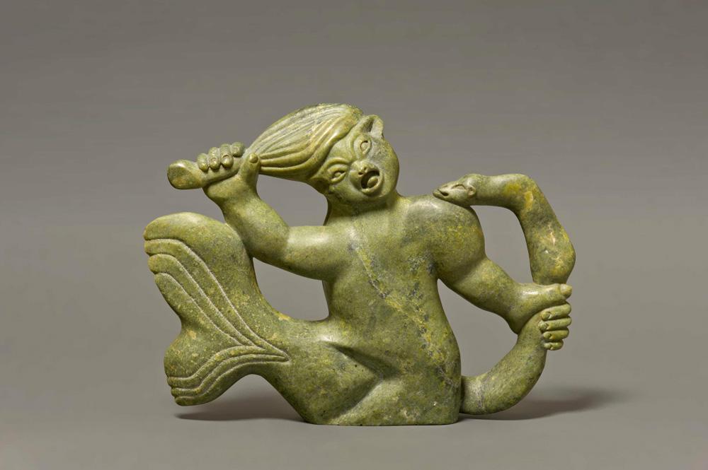 Qaqaq Ashoona <em>Taleelayuk and Serpent</em> 1962 Courtesy Winnipeg Art Gallery