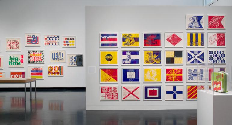“Someday is Now: The Art of Corita Kent” 2013 Installation view Courtesy the Frances Young Tang Teaching Museum at Skidmore College / photo Arthur Evans